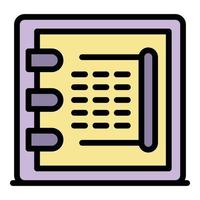 Notary notebook icon color outline vector