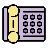 Notary telephone icon color outline vector