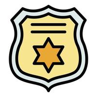 Prosecutor shield icon color outline vector