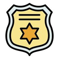 Prosecutor shield icon color outline vector