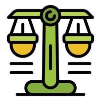 Notary judge balance icon color outline vector