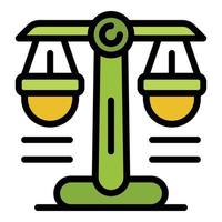 Notary judge balance icon color outline vector