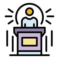 Notary speaker icon color outline vector