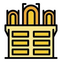 Judge chair table icon color outline vector