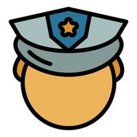 Prison guard icon color outline vector