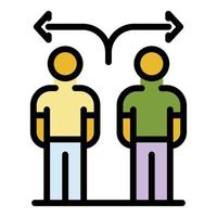 Notary choose direction icon color outline vector