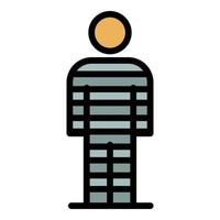 Chained striped prison icon color outline vector