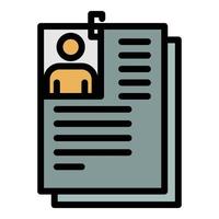 Prison file folder icon color outline vector