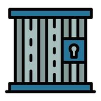 Prison gate icon color outline vector