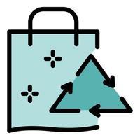 Eco bag icon color outline vector