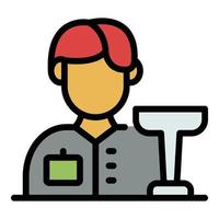 Bartender and a glass icon color outline vector