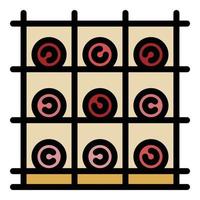Bottle rack icon color outline vector