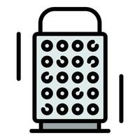 Kitchen grater icon color outline vector
