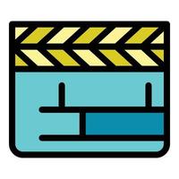 Closed clapper icon color outline vector