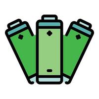 Spent batteries icon color outline vector