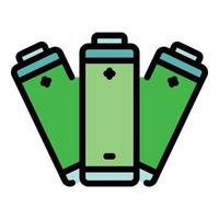 Spent batteries icon color outline vector