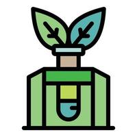 Test tube plant icon color outline vector