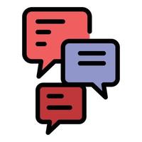 Office manager chat icon color outline vector