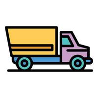 Machine tipper icon color outline vector