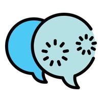 Two chat bubbles icon color outline vector