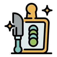 Butler knife icon color outline vector