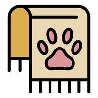 Groomer towel icon color outline vector