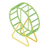 Hamster wheel icon, isometric style vector