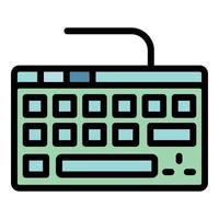 vector de contorno de color de icono de teclado digital