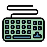 Gaming keyboard icon color outline vector