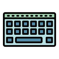 Wireless keyboard icon color outline vector