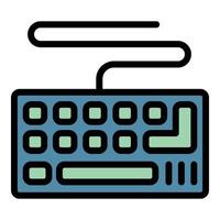 Hardware keyboard icon color outline vector