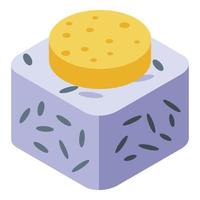 Rice sushi icon, isometric style vector