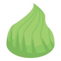 Green wasabi icon, isometric style vector