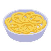 Chips potato plate icon, isometric style vector