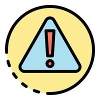Danger exclamation sign icon color outline vector
