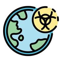 Biohazard planet affection icon color outline vector