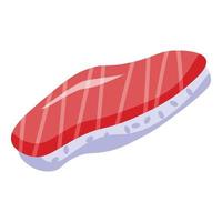 icono de pescado rojo de sushi, estilo isométrico vector