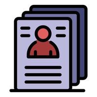 Personal guard cv icon color outline vector