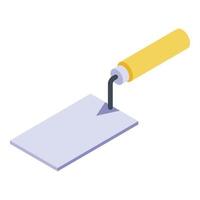 Tiling trowel icon, isometric style vector