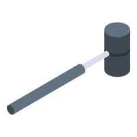 Rubber hammer icon, isometric style vector