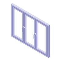 Plastic window frame icon, isometric style vector