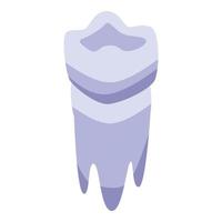 Laser tooth restoration icon, isometric style vector