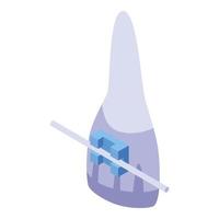 Tooth braces icon, isometric style vector