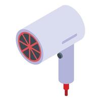 Heat hair dryer icon, isometric style vector