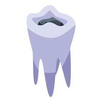 icono de restauración de dientes de caries, estilo isométrico vector