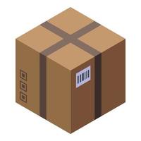 Parcel box icon, isometric style vector