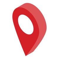 icono de mapa de pin gps rojo, estilo isométrico vector