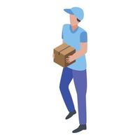 City parcel delivery icon, isometric style vector