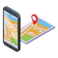 3d map icon isometric vector. Virtual technology vector