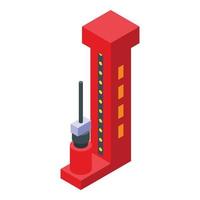 Test power icon isometric vector. Hammer game vector